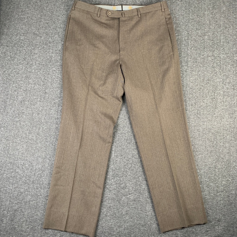 Incotex Wool Pant Men 38x31 Brown Made in Italy Trousers Slacks Old Money Luxury